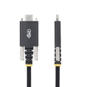 Image de StarTech.com Câble de Charge USB-C de 3m, Verrouillage par Vis Latérale, 240 W (5A) PD EPR, Gaine en Silicone avec Nylon Tressé, Câble de Charge USB 2.0, Certifié USB-IF, Cordon de Charge USB-C Robuste