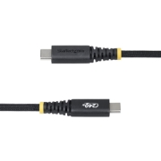 Image de StarTech.com Câble de Charge USB-C de 3m, Verrouillage par Vis Latérale, 240 W (5A) PD EPR, Gaine en Silicone avec Nylon Tressé, Câble de Charge USB 2.0, Certifié USB-IF, Cordon de Charge USB-C Robuste