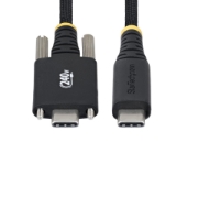 Image de StarTech.com Câble de Charge USB-C de 3m, Verrouillage par Vis Latérale, 240 W (5A) PD EPR, Gaine en Silicone avec Nylon Tressé, Câble de Charge USB 2.0, Certifié USB-IF, Cordon de Charge USB-C Robuste
