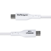 Afbeeldingen van StarTech.com 1m USB-A naar USB-C Laadkabel, USB-A naar USB Type-C Oplaadkabel, Opladen & Synchroniseren, 3A Fast Charge, USB 2.0 Data Transfer Kabel, TPE Mantel, Wit