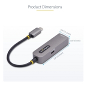 Afbeeldingen van StarTech.com 2.5GbE USB-C naar Ethernet Adapter, 100W PD Pass-Through, NBASE-T NIC, USB 3.0 Type-C 2.5/1G Multi Speed Netwerk, Thunderbolt Compatibel, Windows & Mac