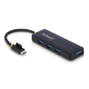 Picture of StarTech.com 4-Port USB-C Hub, 5Gbps, USB-C to 4x USB-A, Bus Powered, Small Travel Mini Hub, Multi-Port USB 3.0 Splitter, Portable Hub, Overcurrent Protection