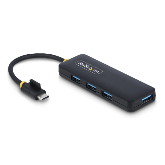 Picture of StarTech.com 4-Port USB-C Hub, 5Gbps, USB-C to 4x USB-A, Bus Powered, Small Travel Mini Hub, Multi-Port USB 3.0 Splitter, Portable Hub, Overcurrent Protection
