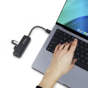 Picture of StarTech.com 4-Port USB-C Hub, 5Gbps, USB-C to 4x USB-A, Bus Powered, Small Travel Mini Hub, Multi-Port USB 3.0 Splitter, Portable Hub, Overcurrent Protection