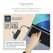 Picture of StarTech.com 4-Port USB-C Hub, 5Gbps, USB-C to 4x USB-A, Bus Powered, Small Travel Mini Hub, Multi-Port USB 3.0 Splitter, Portable Hub, Overcurrent Protection