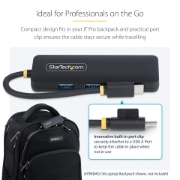 Picture of StarTech.com 4-Port USB-C Hub, 5Gbps, USB-C to 4x USB-A, Bus Powered, Small Travel Mini Hub, Multi-Port USB 3.0 Splitter, Portable Hub, Overcurrent Protection