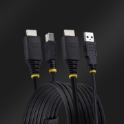 Image de StarTech.com Câble KVM HDMI de 3 m et USB 5Gbps, 4K 60Hz, Câble Combo HDMI 2.0 et USB pour Commutateurs/Switchs KVM