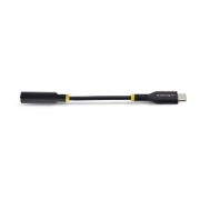 Picture of StarTech.com 5in (12.7cm) USB-C to 3.5mm TRRS Headphone/Headset Jack Audio Adapter, USB Type-C Aux Dongle, 32-bit DAC, Supports USB-C/Thunderbolt, Laptop/Phone/Tablet