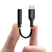 Picture of StarTech.com 5in (12.7cm) USB-C to 3.5mm TRRS Headphone/Headset Jack Audio Adapter, USB Type-C Aux Dongle, 32-bit DAC, Supports USB-C/Thunderbolt, Laptop/Phone/Tablet