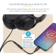 Picture of StarTech.com 5in (12.7cm) USB-C to 3.5mm TRRS Headphone/Headset Jack Audio Adapter, USB Type-C Aux Dongle, 32-bit DAC, Supports USB-C/Thunderbolt, Laptop/Phone/Tablet