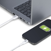 Picture of StarTech.com 6.6ft (2m) USB-A to USB-C Charging Cable, Charge & Sync, 3A, USB 2.0, TPE Jacket - White USB Charging Cord
