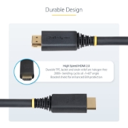 Afbeeldingen van StarTech.com 15m Actieve High Speed HDMI Kabel, 4K 60Hz/1440p 144Hz, HDR10/HDCP 2.2/ARC, 18Gbps, UHD HDMI 2.0 Kabel voor TV/Monitor/Display, TPE Mantel