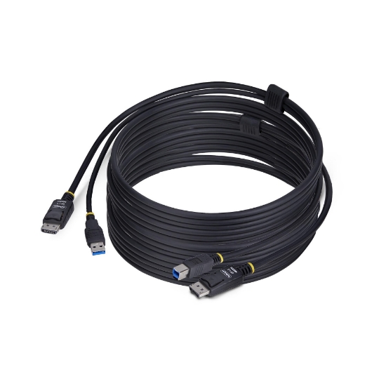 Picture of StarTech.com 10ft (3m) DisplayPort and USB 5Gbps KVM Cable, 4K 60Hz, Universally Compatible DP 1.2/USB 3.0 Combo Cable for KVM Switches