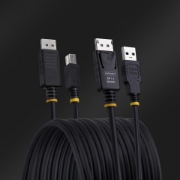 Picture of StarTech.com 10ft (3m) DisplayPort and USB 5Gbps KVM Cable, 4K 60Hz, Universally Compatible DP 1.2/USB 3.0 Combo Cable for KVM Switches