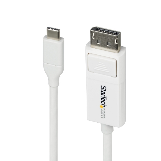 Afbeeldingen van StarTech.com 2m USB-C naar DisplayPort 1.2 Kabel 4K 60Hz, Bidirectionele DP naar USB-C / USB-C naar DP Omkeerbare Adapter Kabel, Thunderbolt Compatibel, Wit