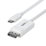 Afbeeldingen van StarTech.com 2m USB-C naar DisplayPort 1.2 Kabel 4K 60Hz, Bidirectionele DP naar USB-C / USB-C naar DP Omkeerbare Adapter Kabel, Thunderbolt Compatibel, Wit