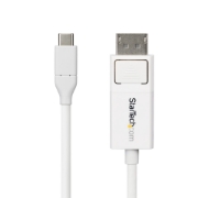 Afbeeldingen van StarTech.com 2m USB-C naar DisplayPort 1.2 Kabel 4K 60Hz, Bidirectionele DP naar USB-C / USB-C naar DP Omkeerbare Adapter Kabel, Thunderbolt Compatibel, Wit