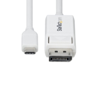 Afbeeldingen van StarTech.com 2m USB-C naar DisplayPort 1.2 Kabel 4K 60Hz, Bidirectionele DP naar USB-C / USB-C naar DP Omkeerbare Adapter Kabel, Thunderbolt Compatibel, Wit