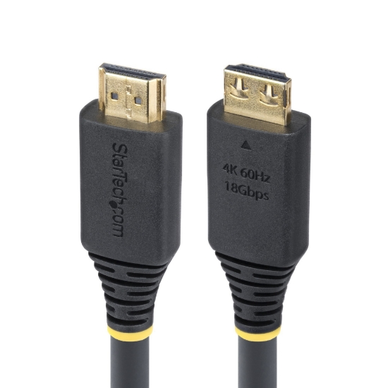 Image de StarTech.com Câble HDMI Haut Débit de 6m avec Connecteur à Pince, 4K 60Hz/1440p 144Hz, HDR10/HDCP 2.2/ARC, 18Gbps, UHD HDMI 2.0, Cordon pour TV/Moniteur/Écran, Gaine TPE