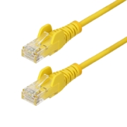 Afbeeldingen van StarTech.com 7m Dunne CAT6 Ethernet Kabel, Geel, Snagless, 100W PoE, UTP, LSZH, 28AWG Pure Koperdraad, Slim RJ45 Netwerk Patchkabel met Trekontlasting, Fluke Getest
