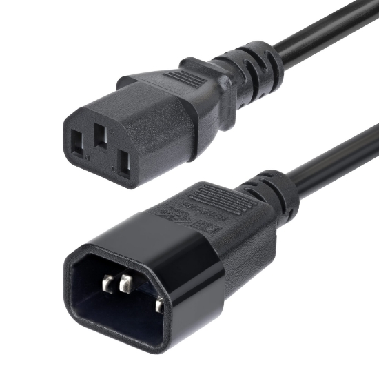 Image de StarTech.com Cordon de Rallonge Électrique de 4,5m, Cordon d'Alimentation PDU C14 à C13, 15A 250V, 14AWG, Câble d'Alimentation AC pour PDU/Alimentation, Certifié KEMA-KEUR