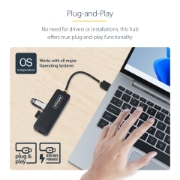 Picture of StarTech.com 4-Port USB-A Hub, 5Gbps, Bus Powered, Small Travel Mini USB Hub, Multi-Port USB 3.0 Splitter, Portable USB Hub, Overcurrent Protection (OCP)