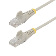 Afbeeldingen van StarTech.com 5m Dunne CAT6 Ethernet Kabel, Grijs, Snagless, 100W PoE, UTP, LSZH, 28AWG Pure Koperdraad, Slim RJ45 Netwerk Patchkabel met Trekontlasting, Fluke Getest