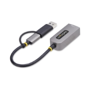 Image de StarTech.com Adaptateur USB-C vers Ethernet avec Dongle USB-A, 10/100/1000Mbps, Adaptateur Réseau USB 3.0 vers Gigabit Ethernet, Câble de 15cm, Adaptateur USB GbE