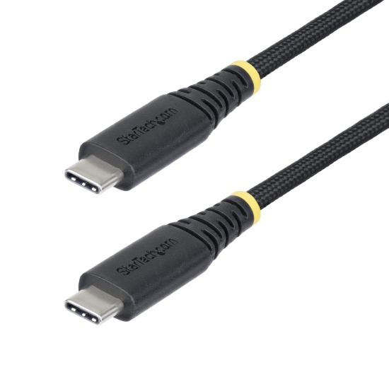 Picture of StarTech.com 1m (3.3ft) USB-C Charging Cable, 240W (5A) PD EPR, Dual-Layer Silicone/Braided Jacket, USB 2.0 Laptop Charger Cable, USB-IF Certified, Rugged USB-C Charging Cord