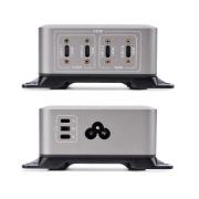 Picture of StarTech.com 4-Port Multi-Device USB-C Charger, 240W Total, Single Port 140W EPR, PD 3.1, Screw Locking Ports, Boardrooms, Bracket incl. for Surface Mounting