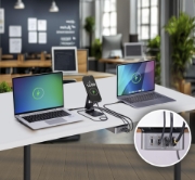 Picture of StarTech.com 4-Port Multi-Device USB-C Charger, 240W Total, Single Port 140W EPR, PD 3.1, Screw Locking Ports, Boardrooms, Bracket incl. for Surface Mounting