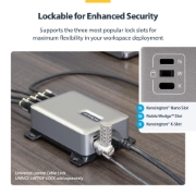 Picture of StarTech.com 4-Port Multi-Device USB-C Charger, 240W Total, Single Port 140W EPR, PD 3.1, Screw Locking Ports, Boardrooms, Bracket incl. for Surface Mounting