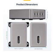 Picture of StarTech.com 4-Port Multi-Device USB-C Charger, 240W Total, Single Port 140W EPR, PD 3.1, Screw Locking Ports, Boardrooms, Bracket incl. for Surface Mounting