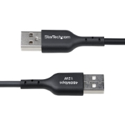 Picture of StarTech.com 6.6ft (2m) USB-A to USB-C Charging Cable, Charge & Sync, 3A, USB 2.0, TPE Jacket - Black USB Charging Cord