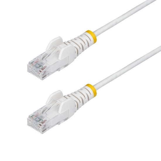 Afbeeldingen van StarTech.com 2m Dunne CAT6 Ethernet Kabel, Wit, Snagless, 100W PoE, UTP, LSZH, 28AWG Pure Koperdraad, Slim RJ45 Netwerk Patchkabel met Trekontlasting, Fluke Getest