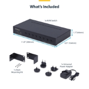 Picture of StarTech.com 8-Port HDMI KVM Switch with 1U Rack Mount Kit, 4K 60Hz HDMI 2.0, Push-Button & Hotkey Switching, 4-Port USB Hub, OS Independent, TAA Compliant