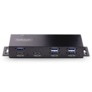 Image de StarTech.com Hub Industriel USB 10Gbps à 7 Ports avec Adaptateur d'Alimentation, Métal, Montable, 5 Ports USB-A et 2 Ports USB-C en Aval, Protection ESD, Hub USB Alimenté, TAA