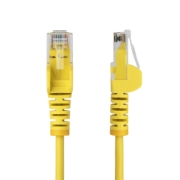 Picture of StarTech.com 5m Yellow Slim CAT6 Ethernet Cable, Snagless, 100W PoE, UTP, LSZH, 28AWG Pure Bare Copper Wire, Slim RJ45 Network Patch Cord w/Strain Reliefs, Fluke Tested
