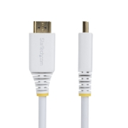 Image de StarTech.com Câble HDMI Haut Débit Certifié Premium de 3m, 4K 60 Hz/1440p 144 Hz, HDR10/HDCP 2.2/ARC, 18 Gbps, Câble UHD HDMI 2.0 pour Téléviseur/Moniteur/Écran, Gaine TPE, Blanc