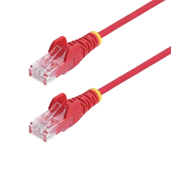 Image de StarTech.com Câble Ethernet CAT6 Rouge Fin de 5m, Sans Accroc, 100W PoE, UTP, LSZH, Fil de Cuivre Pur 28AWG, Cordon Patch Réseau RJ45 avec Serre-Câble, Contrôlé Fluke
