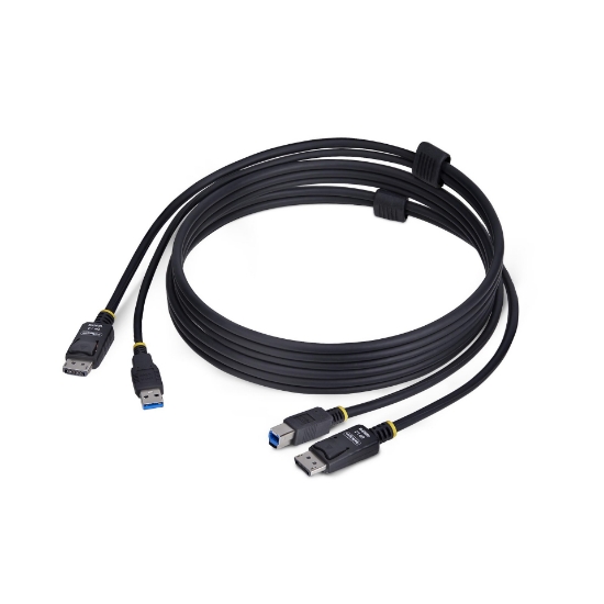 Picture of StarTech.com 6ft (1.8m) DisplayPort and USB 5Gbps KVM Cable, 4K 60Hz, Universally Compatible DP 1.2/USB 3.0 Combo Cable for KVM Switches