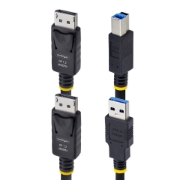 Picture of StarTech.com 6ft (1.8m) DisplayPort and USB 5Gbps KVM Cable, 4K 60Hz, Universally Compatible DP 1.2/USB 3.0 Combo Cable for KVM Switches