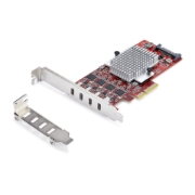 Image de StarTech.com Carte PCIe USB-C 4 Ports, USB 3.2 10 Gbit/s, Carte d'Extension PCI Express USB-C, 4 Contrôleurs USB Indépendants, Carte PCIe USB Type-C, Windows/Linux/macOS, Conforme TAA