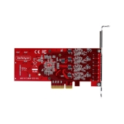 Image de StarTech.com Carte PCIe USB-C 4 Ports, USB 3.2 10 Gbit/s, Carte d'Extension PCI Express USB-C, 4 Contrôleurs USB Indépendants, Carte PCIe USB Type-C, Windows/Linux/macOS, Conforme TAA