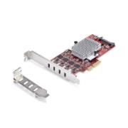 Image de StarTech.com Carte PCIe USB-C 4 Ports, USB 3.2 10 Gbit/s, Carte d'Extension PCI Express USB-C, 4 Contrôleurs USB Indépendants, Carte PCIe USB Type-C, Windows/Linux/macOS, Conforme TAA