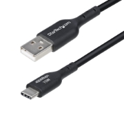 Image de StarTech.com Câble de Charge USB-A vers USB-C de 15 cm, Charge et Synchronisation, 3A, USB 2.0, Gaine TPE - Cordon de Charge USB Noir
