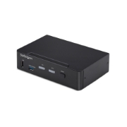 Picture of StarTech.com 2-Port DisplayPort KVM Switch, 4K 60Hz, DP 1.2, EDID Management, 2-Port USB 3.0 Hub, 4x USB HID Ports, TAA Compliant