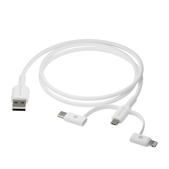 Image de dbramante1928 CBX3A3WH7176 câble USB 1 m USB A USB C/Micro USB-A/Lightning Blanc