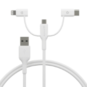 Image de dbramante1928 CBX3A3WH7176 câble USB 1 m USB A USB C/Micro USB-A/Lightning Blanc