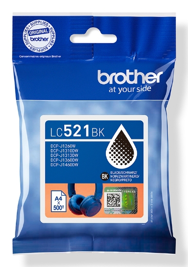 Picture of Brother LC521BK Genuine Ink Cartridge - Black